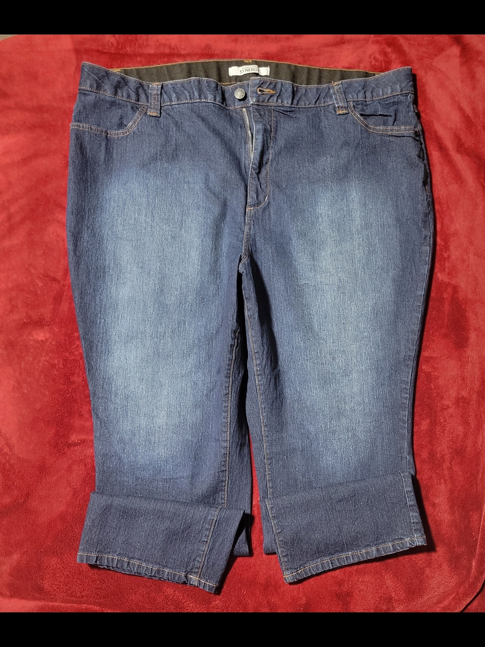 Women's Dark Blue Secret Slimmer Synergy Jeans, Size 26WP/Plus Size Petite